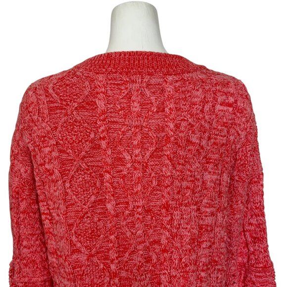 Anthropologie Pilcro Jasmine Cable Knit Tunic Sweater XS Raspberry Marled NWT - Picture 8 of 12